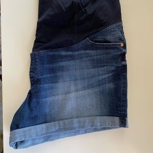 Maternity - Full Panel Denim Shorts